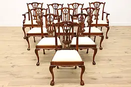 Set of 10 Vintage Georgian Mahogany Dining Chairs, Williams #48483