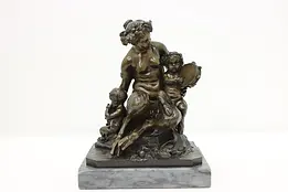 French Antique Bronze Satyr Family Sculpture after Clodion #48238