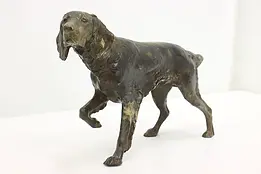 Farmhouse Antique Bronze Setter Dog Sculpture or Doorstop #47893