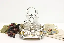 Victorian Antique Silverplate Castor Condiment Cruet Set #47942