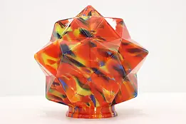 Art Deco Vintage Czech Blown Spatter Starburst Glass Shade #48402