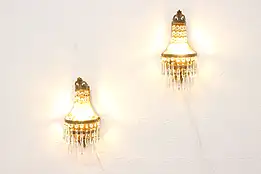 Pair of Italian Vintage Wall Light Sconces, Prisms #48568