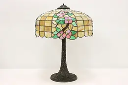 Floral Stained Glass Antique Office or Library Desk Lamp #45313