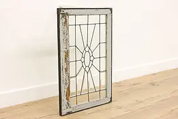 Farmhouse Antique Architectural Salvage Leaded Glass Window #48091