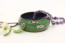 Japanese Vintage Cloisonne Jewelry Bowl, Cherry Blossoms #48224