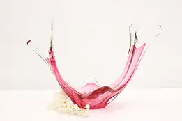 Italian Vintage Murano Pink Art Glass Centerpiece or Bowl #48832