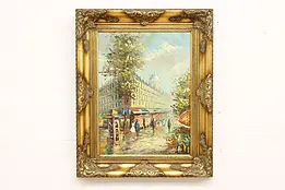 Monmartre Paris Vintage Original Oil Painting Signed 32" #48457