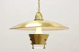 Midcentury Modern Vintage Brass & Aluminum Light Fixture #45790