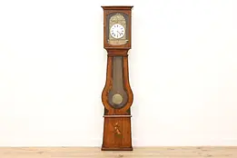 French Antique Painted Tall Case Grandfather Morbier Clock #36803