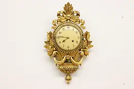Carved Rococo Design Vintage Swedish Wall Clock Westerstrand #45464