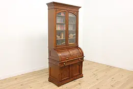 Victorian Eastlake Antique Office Secretary Desk & Bookcase #48346