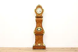 Italian Vintage Rosewood & Gilt Brass Tall Case Clock #45701