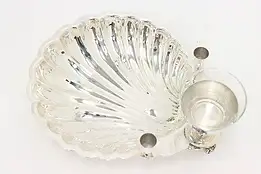 Silverplate Vintage Shell Shape Shrimp Cocktail Seafood Dish #48799