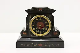 Victorian Antique Carved Marble Mantel Clock, Tiffany & Co #37963