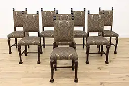 Set of 8 Renaissance Design Antique Carved Dining Chairs #49094