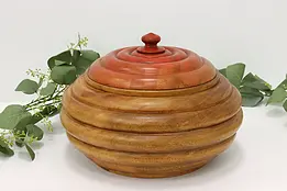 Monkey Pod Vintage Keepsake or Fruit Bowl with Painted Lid #49173