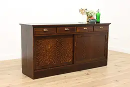 Farmhouse Antique Oak Kitchen Counter Bar Cabinet TV Console #49175