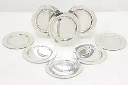 Set 8 Vintage Silverplate Appetizer Plates, Monogram, Rogers #48797