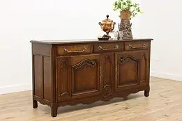 Country French Antique Oak Sideboard Buffet, TV Console, Bar #48699