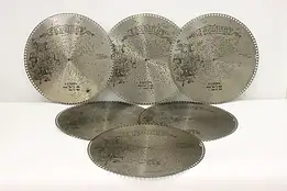 Set of 6 Antique Regina Music Box 15.5" Discs "La Paloma" #49535