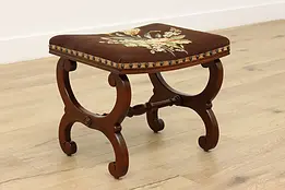 Georgian Design Antique Needlepoint Footstool, Vander #48438