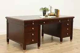 Traditional Antique Walnut Executive Office Desk, Lincoln #48894