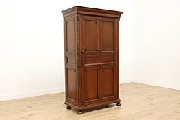 Victorian Eastlake Antique Walnut Armoire Wardrobe Closet #49537