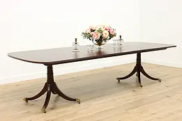 Georgian Design Mahogany Dining Table, 4 Leaves, Stickley #48629