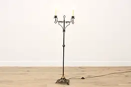 Arts & Crafts Antique Brass & Iron Craftsman Floor Lamp #42306