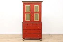 Farmhouse Vintage Painted Armoire or Cabinet, Eddy West #49707