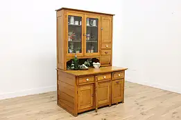 Farmhouse Antique Oak Kitchen Pantry Cupboard, Pullout #49488