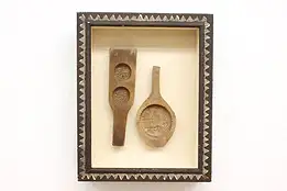 Swedish Antique Carved Cookie Molds, Custom Framed #49726