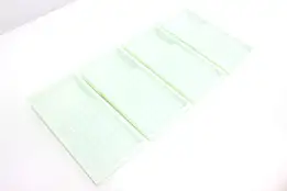 Set of 4 Antique Milk Glass Dental Trays, American Cabinet #47819