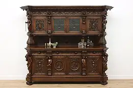 Renaissance Antique Backbar or Sideboard, Grills, Sculptures #48703