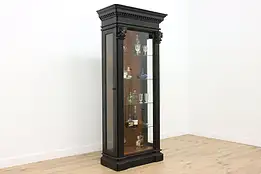 Classical Vintage Ebonized Curio Display Cabinet, Provence #49781