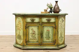 Southwest Hand Painted Vintage  Server Bar, Console Cabinet #49711