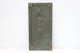 Nude Dancer Vintage Carved Slate Relief Plaque, Williams #43512