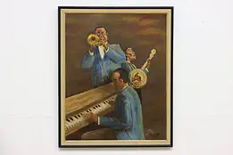 Jazz Musicians Vintage Original Oil Painting Nemeroff 33" #49775