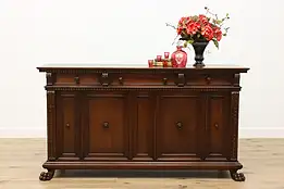 Renaissance Antique Mahogany Buffet Bar TV Console, Irving #49789