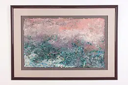 Pond at Sunset Vintage Original Dyed Textile Panel 42" #49979