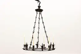 Farmhouse Antique Wrought Iron 6 Candle Chandelier #48338