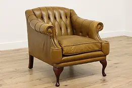 Georgian Design Vintage Office or Library Leather Chair #49925