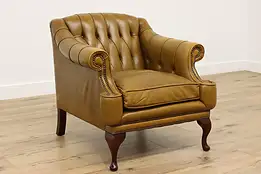 Georgian Design Vintage Office or Library Leather Chair #49925