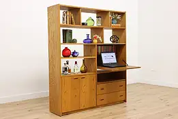 Midcentury Modern Vintage Wall Unit Bookcase or Bar, Carson #49841