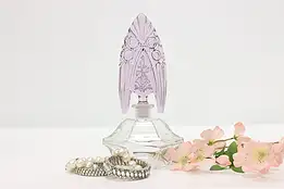 Art Deco Vintage Purple Crystal Perfume Bottle, Czech #48601