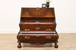 Baroque Vintage Walnut Drop Front Secretary, Secret Drawers #49899