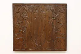 Art Nouveau Antique Carved Beech Wall Panel, Angels & Doves #49954