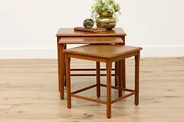 Set of 3 Vintage Midcentury Modern Teak Nesting Tables #49848