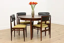 Midcentury Modern Rosewood Dining Table & 4 Chairs, Mahjong #49910