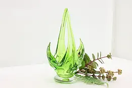 Canadian Vintage Green Crystal Sculpture or Bowl, EDAG #49316
